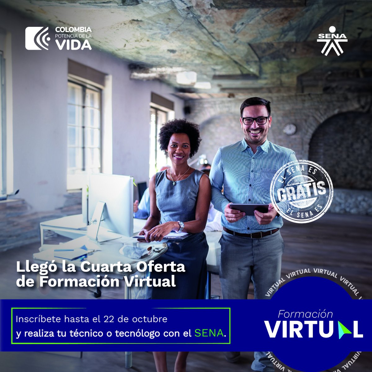 SENA_Tolima's tweet photo. ¡Faltan   2 días!
  
No dejes pasar este 2023 sin estudiar en uno de los 35 programas virtuales.
  
  #EstudiaEnElSENA ¡Es gratis! Ingresa   ya a https://t.co/DTxS2RoBUF https://t.co/c4It0c9bQ2