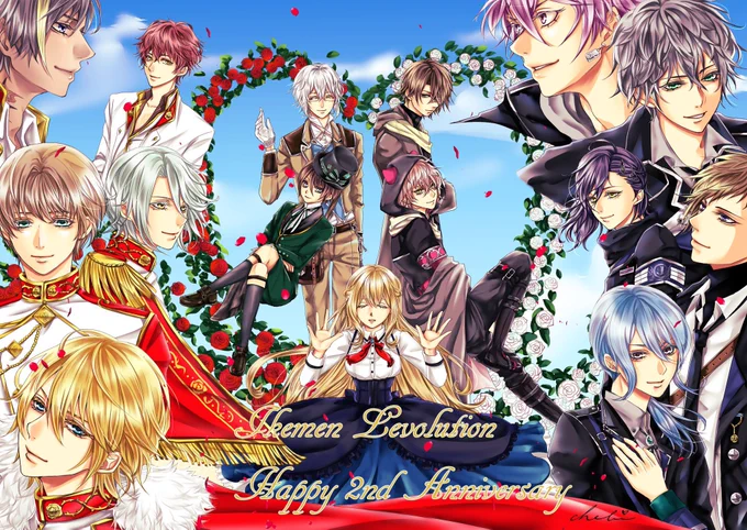 イケメン革命7周年おめでとうございます お祝い絵ちょっと間に合わなかったので過去絵で先にお祝いさせてください!! またあらためてお祝いします #永遠に解けない恋の魔法イケメン革命7周年