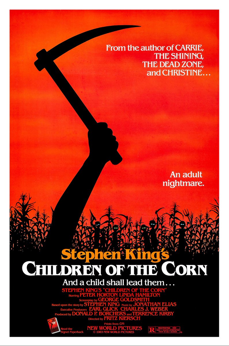 kipp_am's tweet photo. Day 2-In A Cornfield-Children of the Corn. Hadn’t watched this in a good 25 years or so. Important to remember (as with all Stephen King) that the stories and movies are usually different. Still, it’s good, and still enjoyable #31DayHorrorChallenge #NightmareonFilmStreet https://t.co/coRTcZlSmP