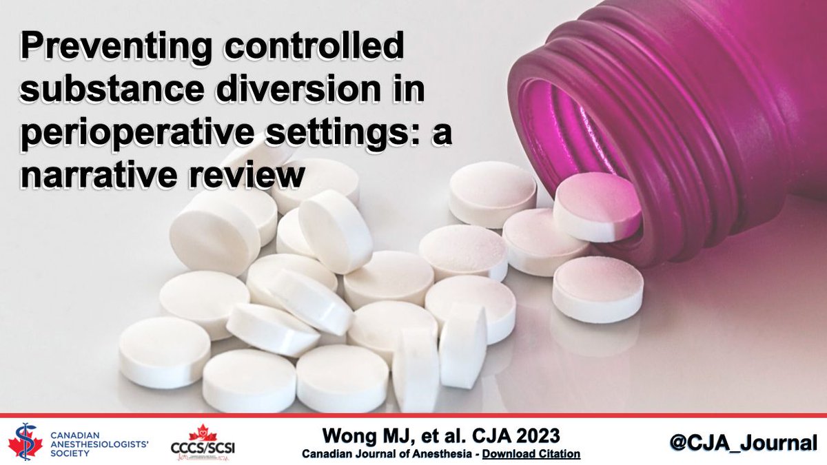 CJA - Canadian Journal of Anesthesia (@cja_journal) on Twitter photo Preventing controlled substance diversion in perioperative settings: a narrative review - Canadian Journal of Anesthesia #Anesthesia #Anesthesiology <a href="/wongdiagnosis/">wongdiagnosis MD FRCPC</a> <a href="/jannyke/">Janny Ke, MD MSc</a> @dalanesthesia buff.ly/3ZrgkNF Preventing controlled substance diversion in perioperative settings: a narrative review - Canadian Journal of Anesthesia #Anesthesia #Anesthesiology <a href="/wongdiagnosis/">wongdiagnosis MD FRCPC</a> <a href="/jannyke/">Janny Ke, MD MSc</a> @dalanesthesia buff.ly/3ZrgkNF