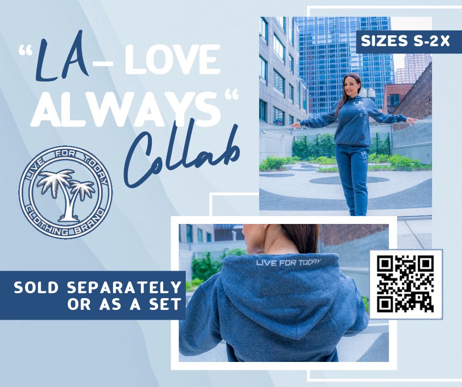 -Share the love with my “Love Always” hoodie & jogger set from my collab with #LiveForToday Clothing Brand, a message of love and positivity to all 🖤

 Get cozy ✨ ow.ly/Jg3x50PNug2
