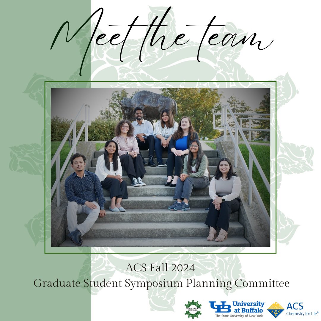 Hello everyone! Meet the planning committee from the @UBChemistry who will be spearheading the Graduate Student Symposium at the ACS Fall 2024 conference. @NayanikaKalita @Pratahdeep @richiroutray961 @udaniwij @DulanHE @KarolineEunice @SonaliG_11 @cscalzo1999