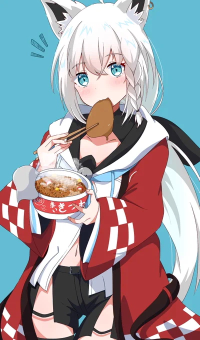 このおあげさんは白上のですが頂きます #絵フブキ 