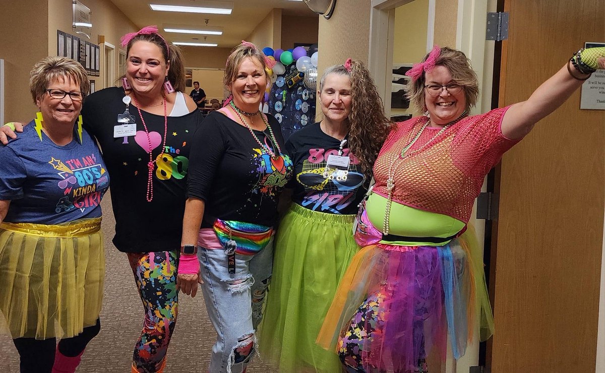 OakwoodHC's tweet photo. Team Oakwood is rockin the 80's. #TrilogyLiving #ThemeWeek https://t.co/55xtM6Ytj1