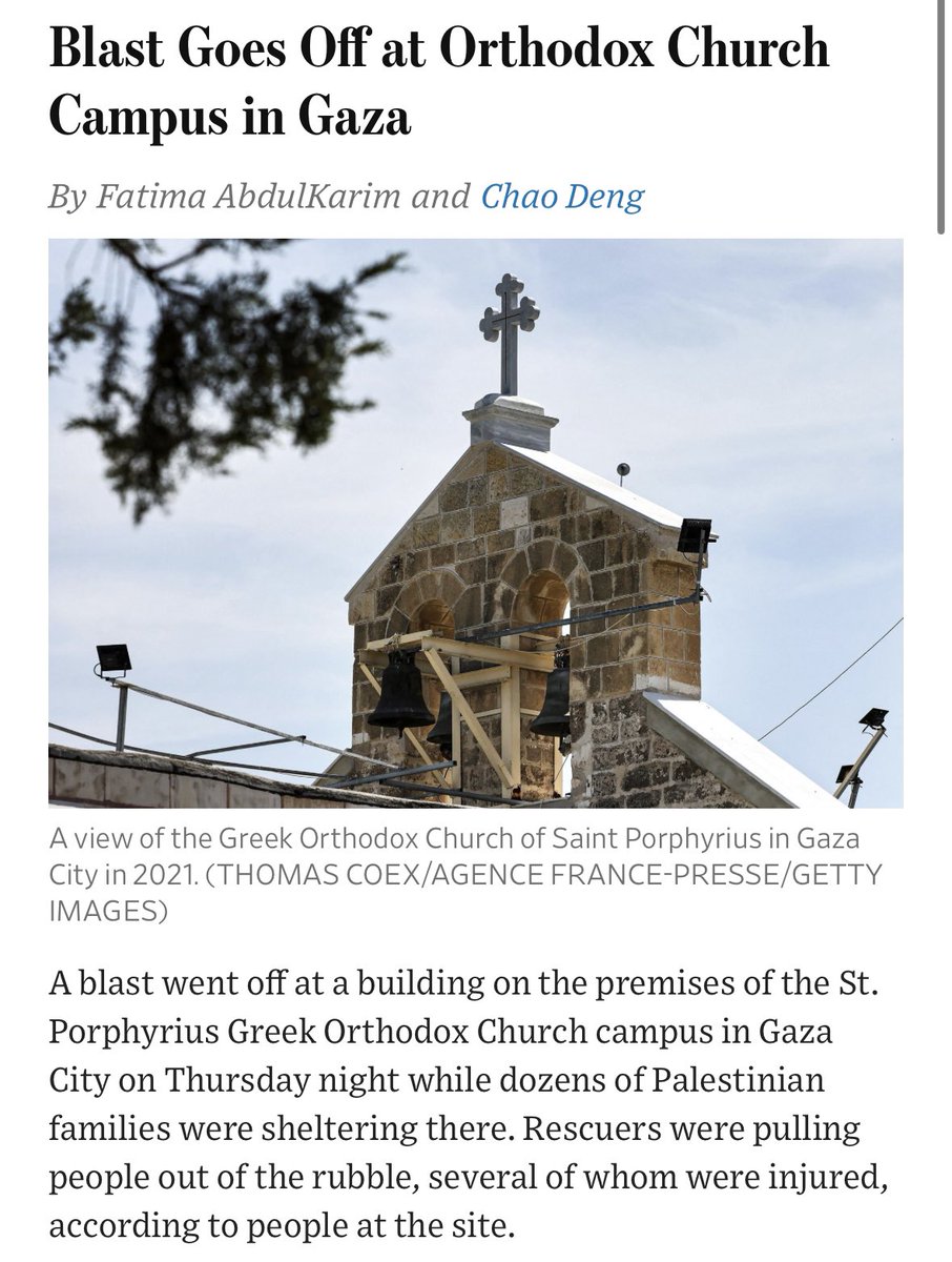 3 days ago an article was made on how people ran to this church for refuge and now it’s bombed..