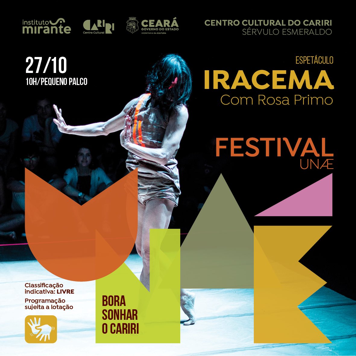 CCCariri's tweet photo. Nada de tirar as crianças da sala! Se liga 👀

Iracema é um espetáculo de dança voltado para o público infantil, inspirado na personagem feminina criada pelo escritor cearense José de Alencar.

#FestivalUnaé https://t.co/d1EMYFOome