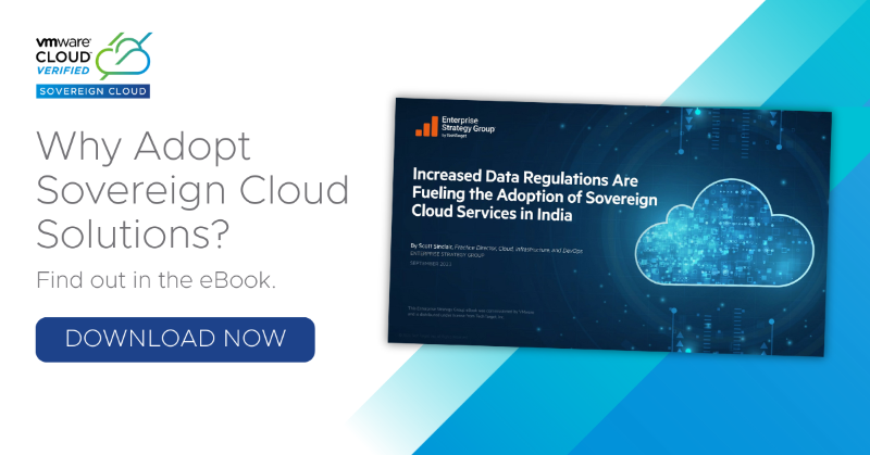 vmwarecloud's tweet photo. Organizations in India are embracing sovereign cloud as a way to:

✔️ Address cybersecurity concerns in the public cloud
✔️ Manage the rising volume of data
✔️ Meet the increasing scope of data regulations

Read the eBook for more details.