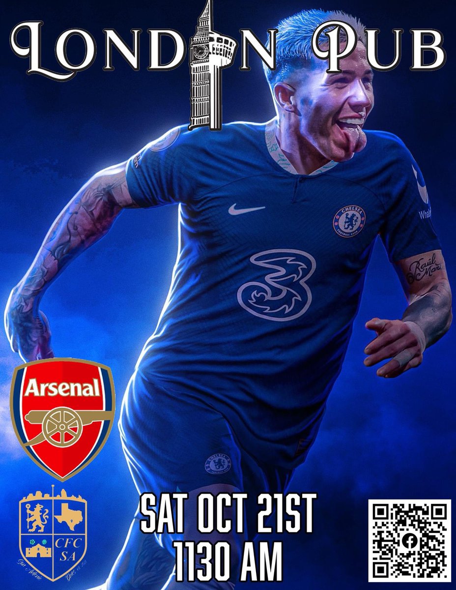 We’re back at it again ladies &amp; gentlemen, this Saturday, October 21st, at the one and only <a href="/LondonPub210/">LONDON PUB SATX</a> ! Come support your blues with THE #CFCSA FAM BAM as we take on rubbish Arsenal at 1130am! #UpTheChels #SanAntonioBlues #ChelseaFC