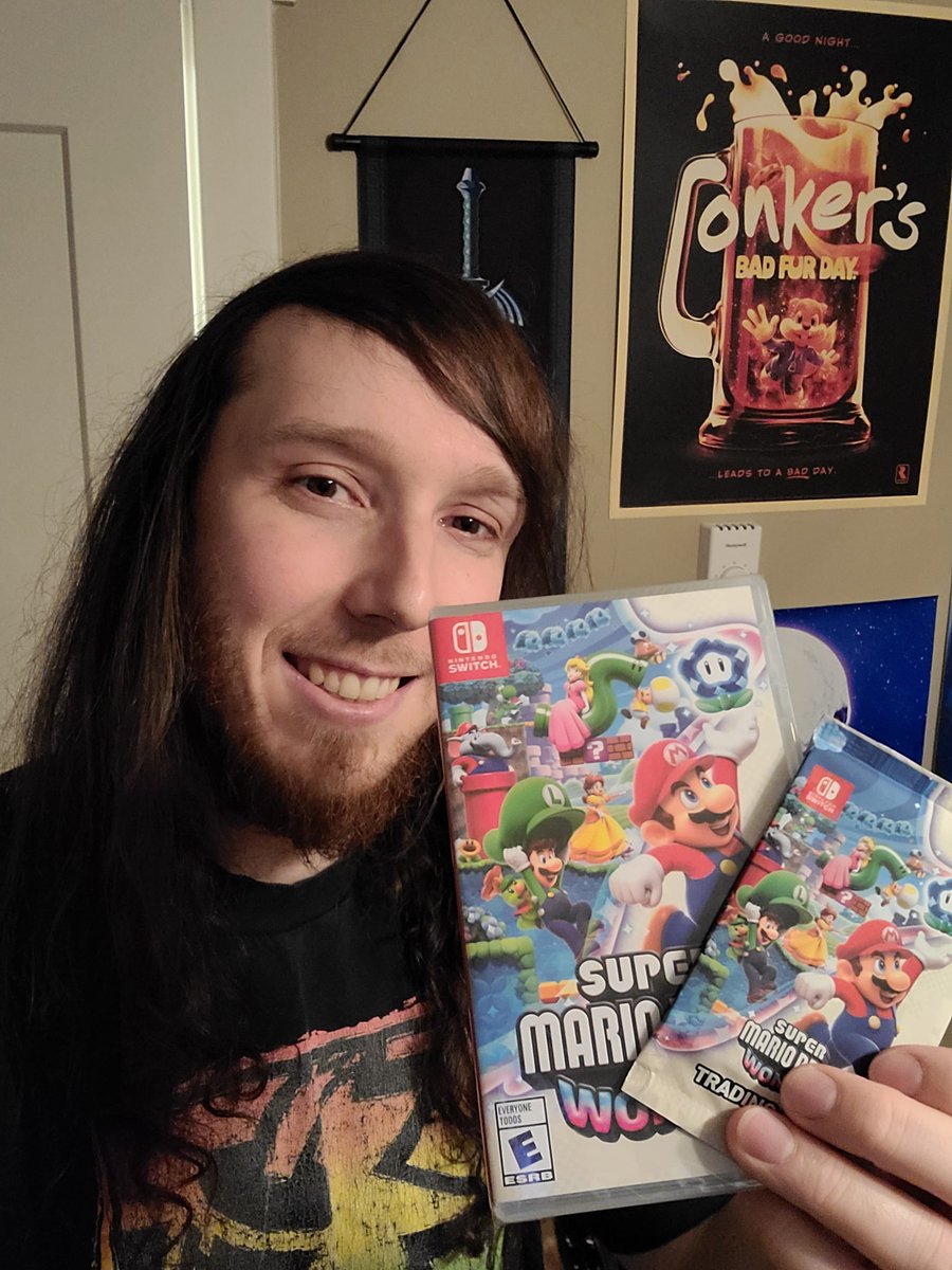 RareWarington's tweet photo. MARIO TIME! I just received #SuperMarioBrosWonder while I was at work a few hours ago! SO STOKED TO PLAY THIS A DAY EARLY! LETS FREAKIN GOOOOOOOO!!! #DoTheMario 👏😄 https://t.co/mjfktbfTQD
