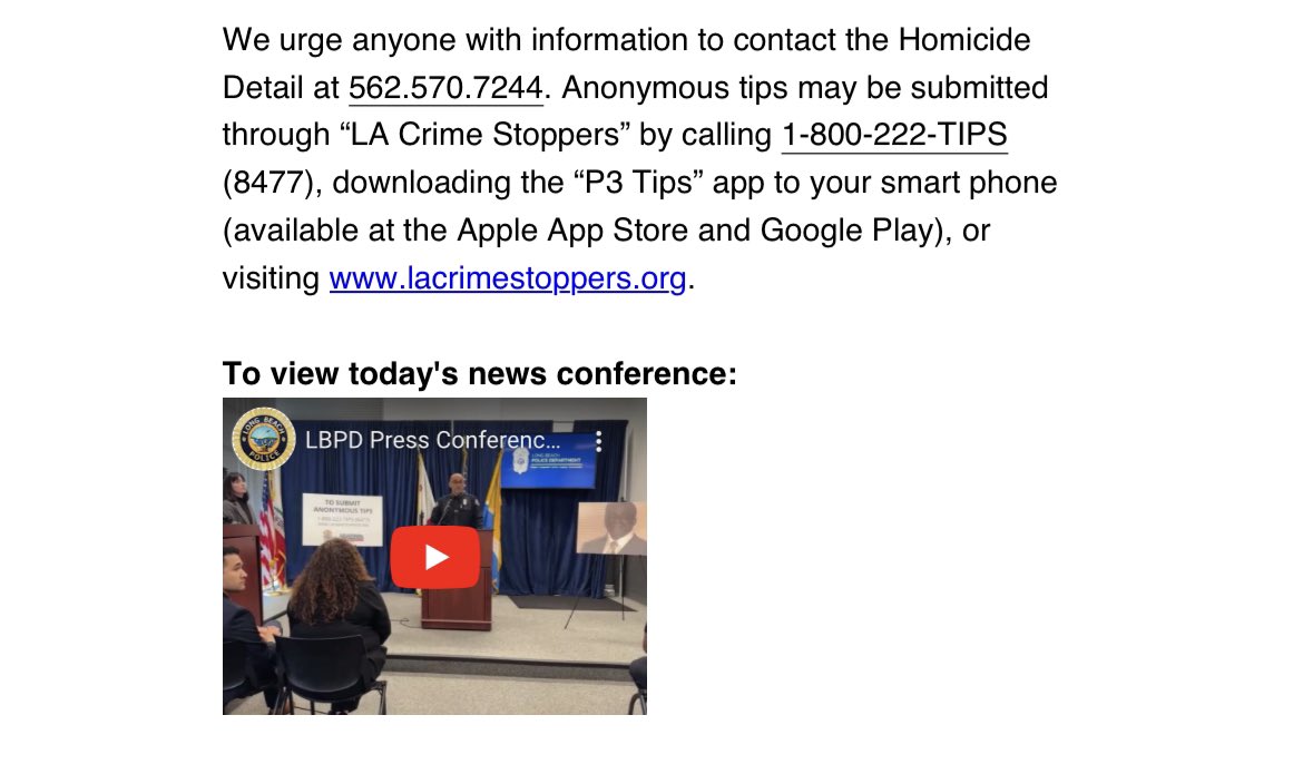 Helping our neighbors to the east. Please help out LBPD if you have any information on this crime. It’s never too late to bring justice for this family.