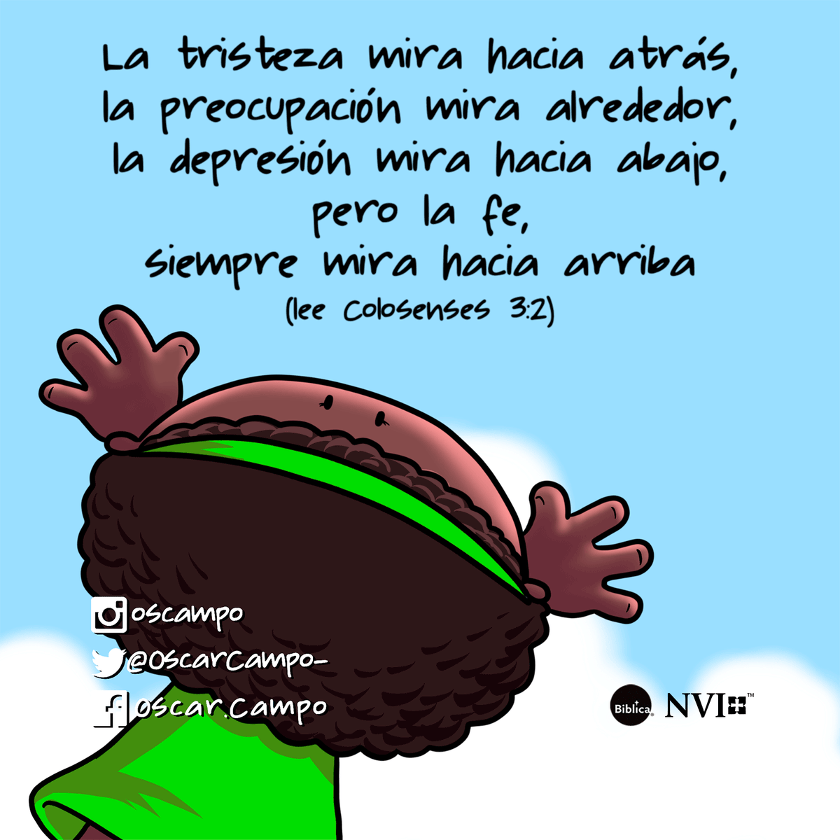 BiblicaLA's tweet photo. «Concentren su atención en las cosas de arriba, no en las de la tierra». Colosenses 3:2 

#IlustracionBiblica #OscarCampo #BiblicaLA #BibliaNVI https://t.co/MdJ2xhCxsK
