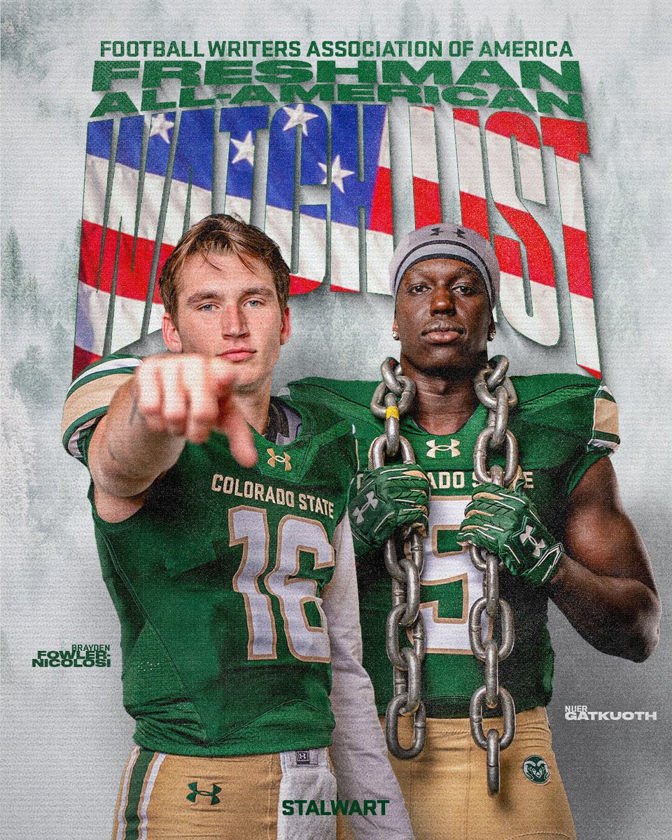 Colorado State Football (@csufootball) on Twitter photo ๐ on us
<a href="/TheFWAA/">Football Writers Association of America</a> has recognized Brayden and Nuer with inclusion on the Freshman All-American Watch List
Two of the ๐ฝ๐๐๐โ
ยป csura.ms/3Qpcemb ๐ on us
<a href="/TheFWAA/">Football Writers Association of America</a> has recognized Brayden and Nuer with inclusion on the Freshman All-American Watch List
Two of the ๐ฝ๐๐๐โ
ยป csura.ms/3Qpcemb