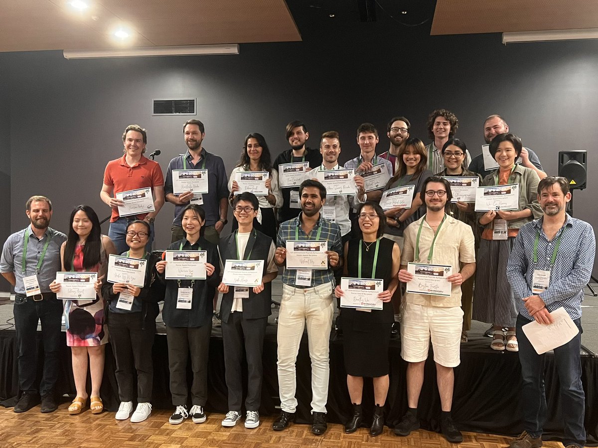 A big congratulations to everyone who won a talk or poster prize last night, and even bigger thanks to all of you who made #AusPeptide2023 such an amazing meeting! Looking forward to seeing what everyone gets up to, at the next peptide conference 👀👀🧪