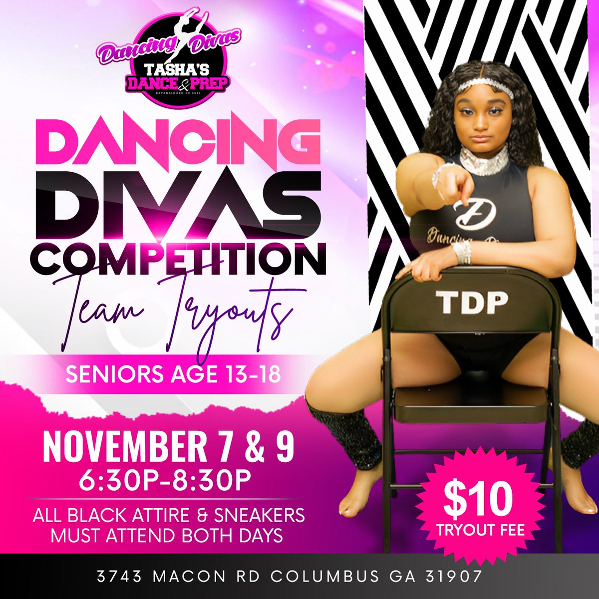 genuwine03's tweet photo. Calling all dancers age 13-18👀👀

We are looking for SENIOR dancers to join the Award Winning TDP Dancing Divas‼️

Tryouts - Nov 7 &amp; 9‼️

Like💕Comment💕Share💕
You Ain’t No Divaaaaaaaaaaaaaa🖤 https://t.co/efTtbIwsp2