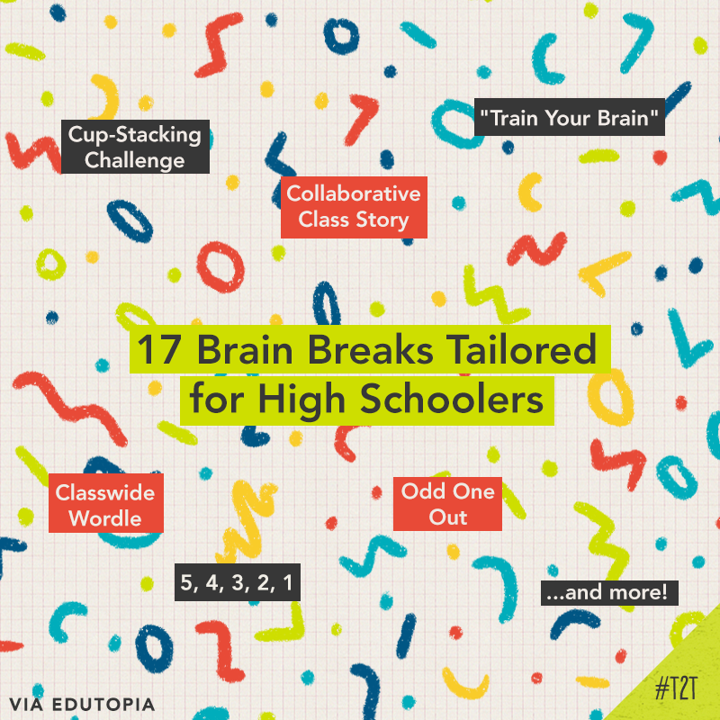 Sometimes Ss need a moment of quiet reflection to recharge their brains. And sometimes they need a class-wide Rock, Paper, Scissors tournament!

Whatever mood your class is in, <a href="/edutopia/">edutopia</a> has got you covered. Check out the list of brain breaks here: edutopia.org/article/17-bra…