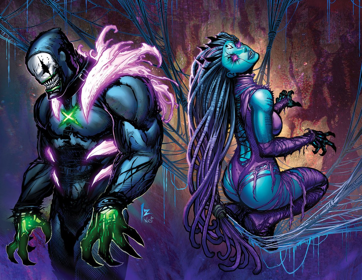 we're going live on Monday with our newest comic series HEX! 🤘 colors on this piece by Nei Ruffino 

prelaunch: kickstarter.com/projects/izik-…