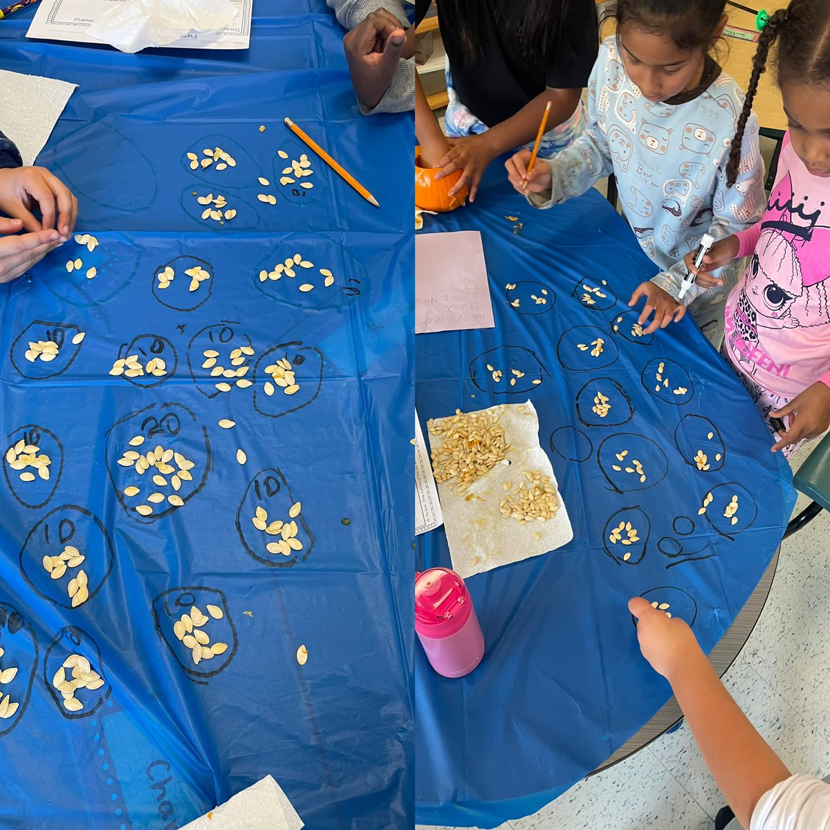 Wednesday was Pj and Pumpkins day for 2C!🎃 Ss had to work collaboratively to make estimates of how many lines/seeds each pumpkin had. Then, they counted! They explored strategies to count such a large amount of seeds🌱<a href="/MrsDoakSTM/">Mrs.Doak Grade 2 Class!</a> <a href="/ThomasMoreOCSB/">St. Thomas More School</a> <a href="/OttCatholicSB/">Ottawa Catholic School Board</a>