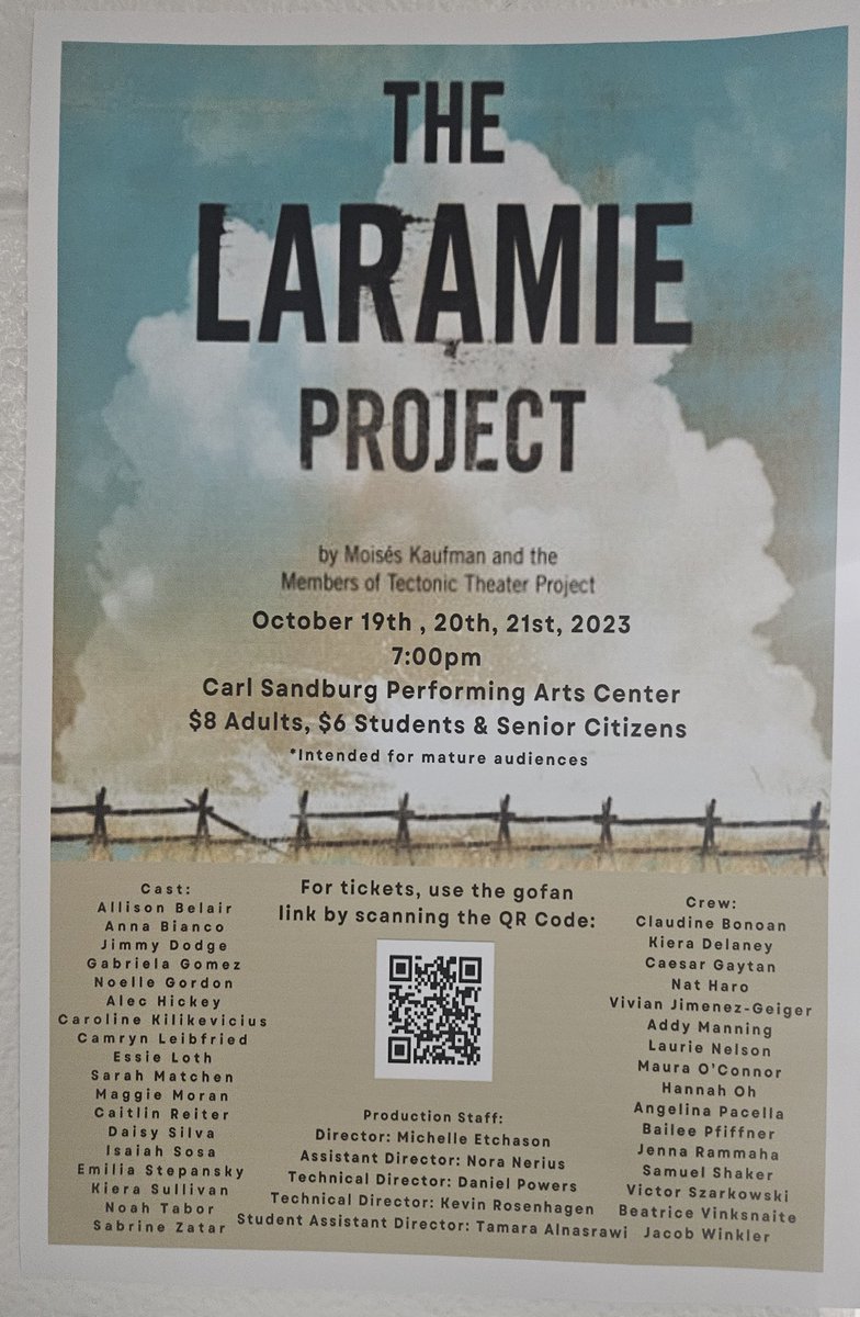 CSSagaClub's tweet image. Come see the fall play this weekend!  $6 dollars for students and a priceless experience. @SandburgHS