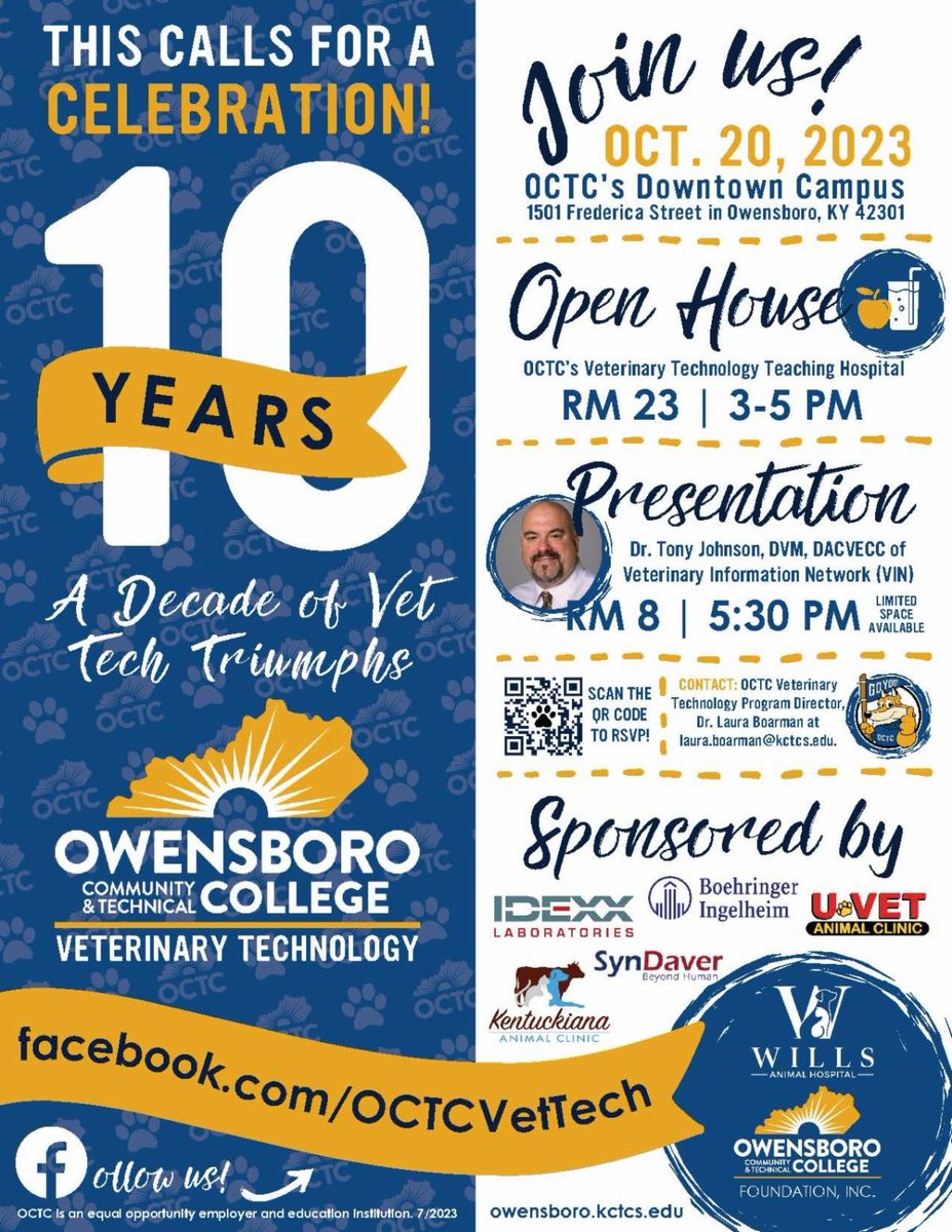 OCTCAlumni's tweet photo. OCTC Alums - Come tomorrow to celebrate the Vet Tech Program's 10th Anniversary! More information and RSVP here: https://t.co/Z9myuoi0dM https://t.co/QONVPHekoo