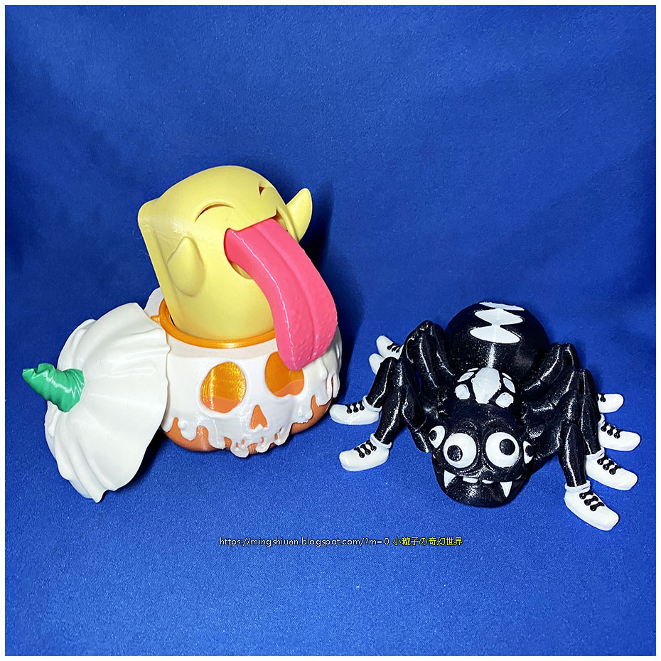 MingshiuanTsai's tweet photo. Cute flexi spider、Graphica Ghost、Poison Pumpkin Bowl Lid 可愛的可動蜘蛛、吐舌幽靈、毒南瓜碗蓋
https://t.co/wPcW6B7JLW
#spider #Ghost #Pumpkin #Bowl #Lid #FLEXI #FLEXI_FACTORY #PRINT_IN_PLACE #3D #FLEXABLE #LINKAGE #ARTICULATED #toy #Cetus2 #multicolor #3Dprinting #Halloween https://t.co/uKSLTbYpvF