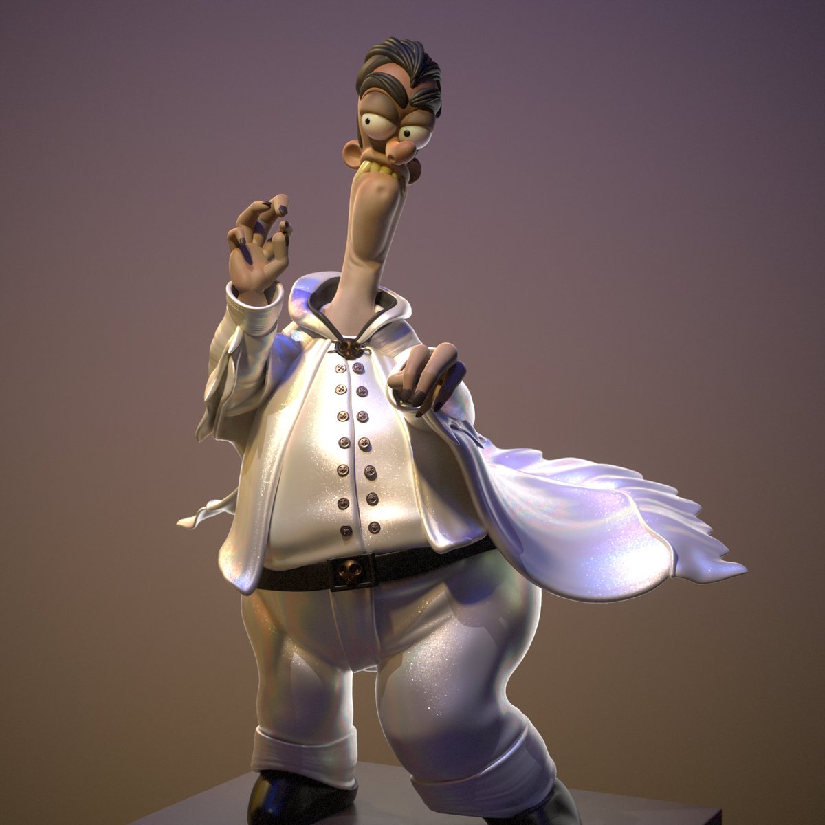 DukeGunston's tweet image. Count Sassula and Dr. Fank's Monster 
 
#Substance3dModeler (#ZBrush for Thick Skin Clay) Rendered in #Marmosettoolbag