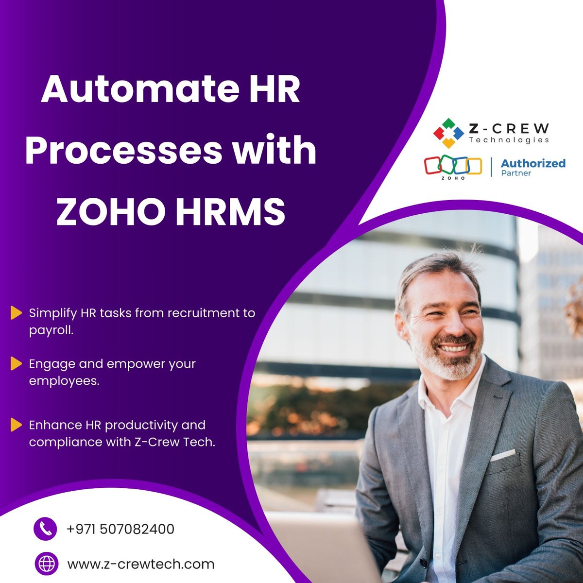 'Automate HR processes with ZOHO HRMS! 🤖💼 Simplify and expedite administrative tasks, enhance the employee experience, and ensure easy access to information. 🚀💡 #ZOHOHRMS #HumanResourceManagement #HRProcessAutomation #StreamlinedOperations'