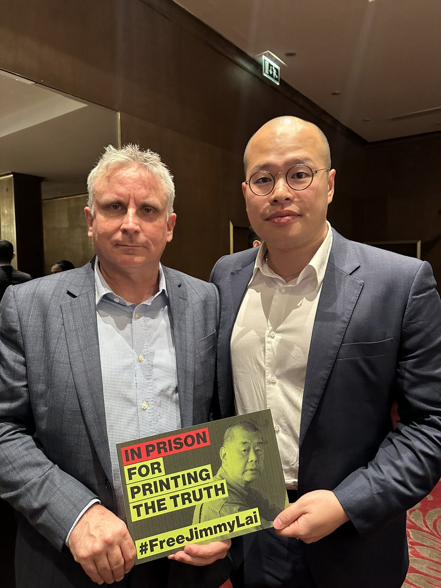 Jimmy Lai - a 75-year-old British citizen - has spent over 1,000 days in prison in #HongKong for standing up for values Britain claims to cherish:  democracy &amp; freedom of expression. 

Sebastien Lai met <a href="/martinbright/">Martin Bright</a> &amp; discussed what more the UK should do to #FreeJimmyLai.