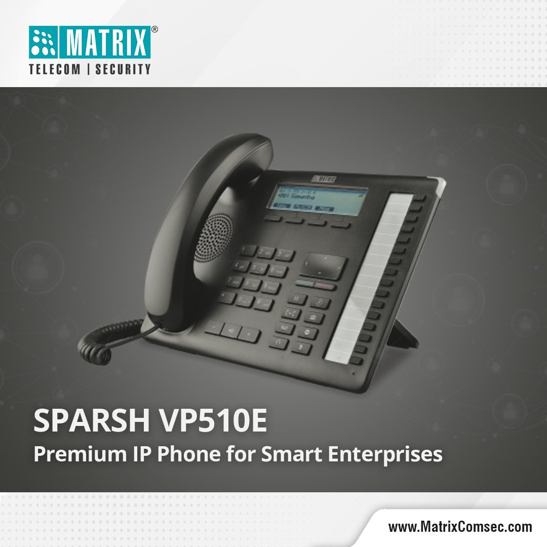 MatrixTelecom's tweet image. An enterprise-grade business communication offers speed of operations and ease of use.

With built-in PoE, 16 DSS, and BLF Keys, SPARSH VP510E offers productivity for faster operations and collaboration.

To know more, visit: bit.ly/3JPldcA

#ipphone #telecommunication