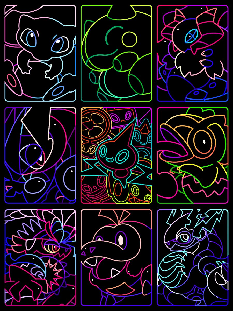 7Cube_Ori's tweet photo. Neon Pokémon 🌈✨ https://t.co/02qu8XSacw