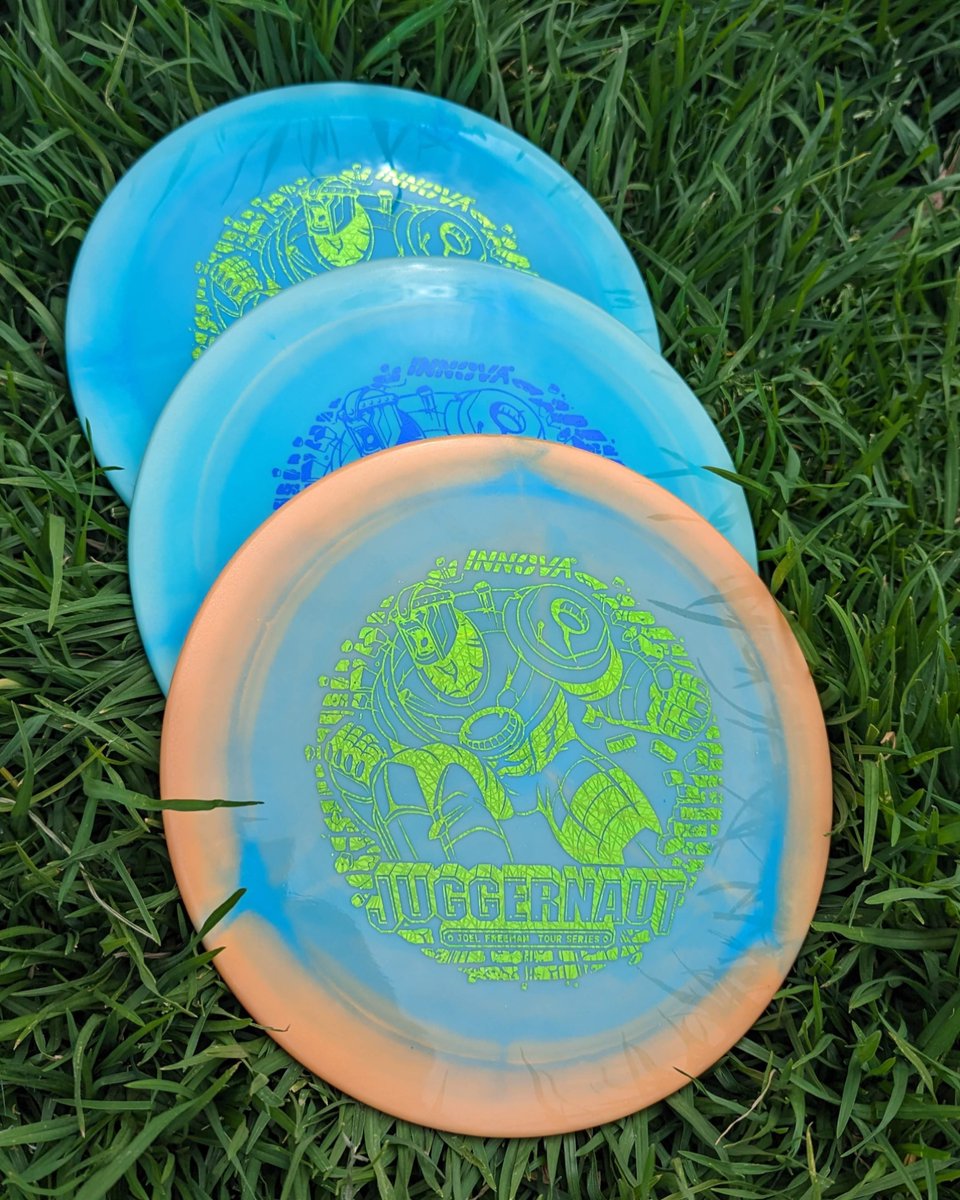 FlyingDiscStore's tweet image. Innova Tour Series drop hitting the shelves today! This first drop includes a restock of the blue Nathan Sexton Firebirds, the super beefy Joel Freeman Juggernaut and Calvin's Toro and Destroyers! Very limited stock available, so get in fast!
