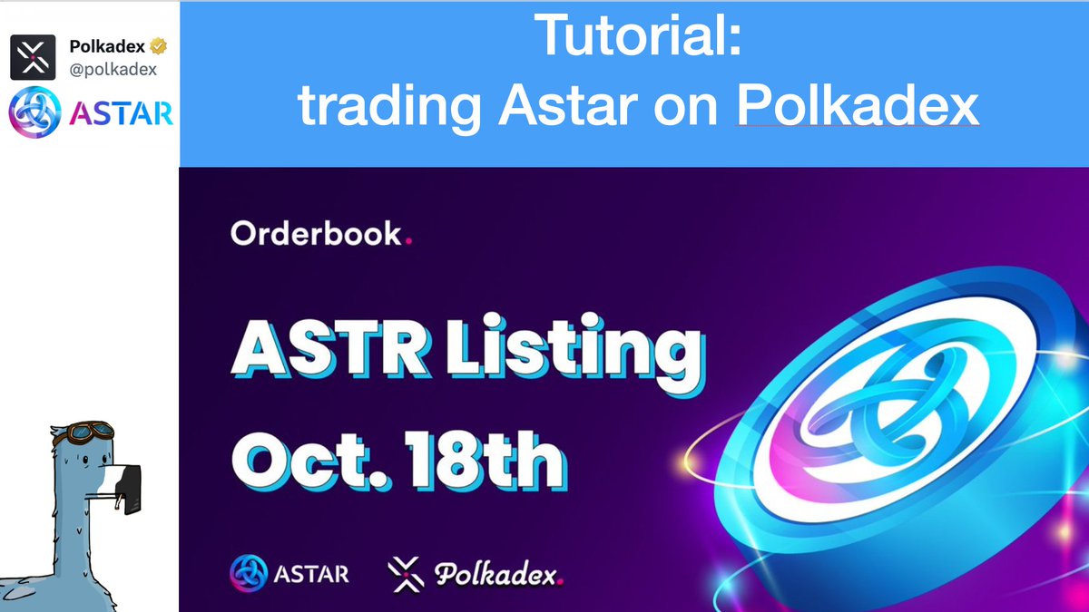 Astar is now listed on <a href="/polkadex/">Polkadex</a> , want to have a try? Check my tutorial: 
youtube.com/watch?v=Qg71wX…

Place non-custodial limit and market orders at CEX-like speeds and integrate trading bots on the ASTR/USDT trading pair!

<a href="/AstarNetwork/">Astar Network</a> 
Trade here: orderbook.polkadex.trade/trading/ASTRUS…