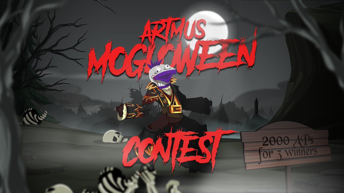 Mogloween Contest MUAHAHAHA 🎃

Prizes : 3x 2,000 AP 🏆🎃
3x winners 🎃

Rules:

- Follow &amp; Retweet’s 
- Comment Your Mogloween Set🎃
- Ends 27 October GL 🎃

#AQW #Giveaway
