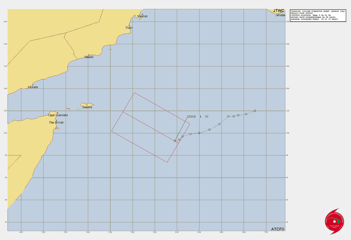 LimWeather's tweet photo. #Invest91A has a #TCFA in the S #ArabianSea,model ensembles like from the #GFS, #ECMWF forecast a track WNW towards the S #ArabianPeninsula incl #Yemen, #Oman; with life threatening #Flooding/#Mudslides very likely
#Tropicswx #Wxtwitter #ARB02 #91A #Tej #Cyclone #CycloneTej #JTWC https://t.co/HyksWIqH8y