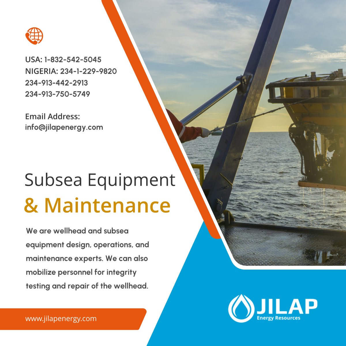 jilap_energy's tweet image. Are you looking for partners in wellhead equipment &amp;amp; maintenance? We’ll give you peace of mind &amp;amp; satisfaction in every service we provide. You can count on us for functional testing and preventive maintenance.

#OilAndGasSolutions #RichmondTX #SubseaEquipment #Maintenance