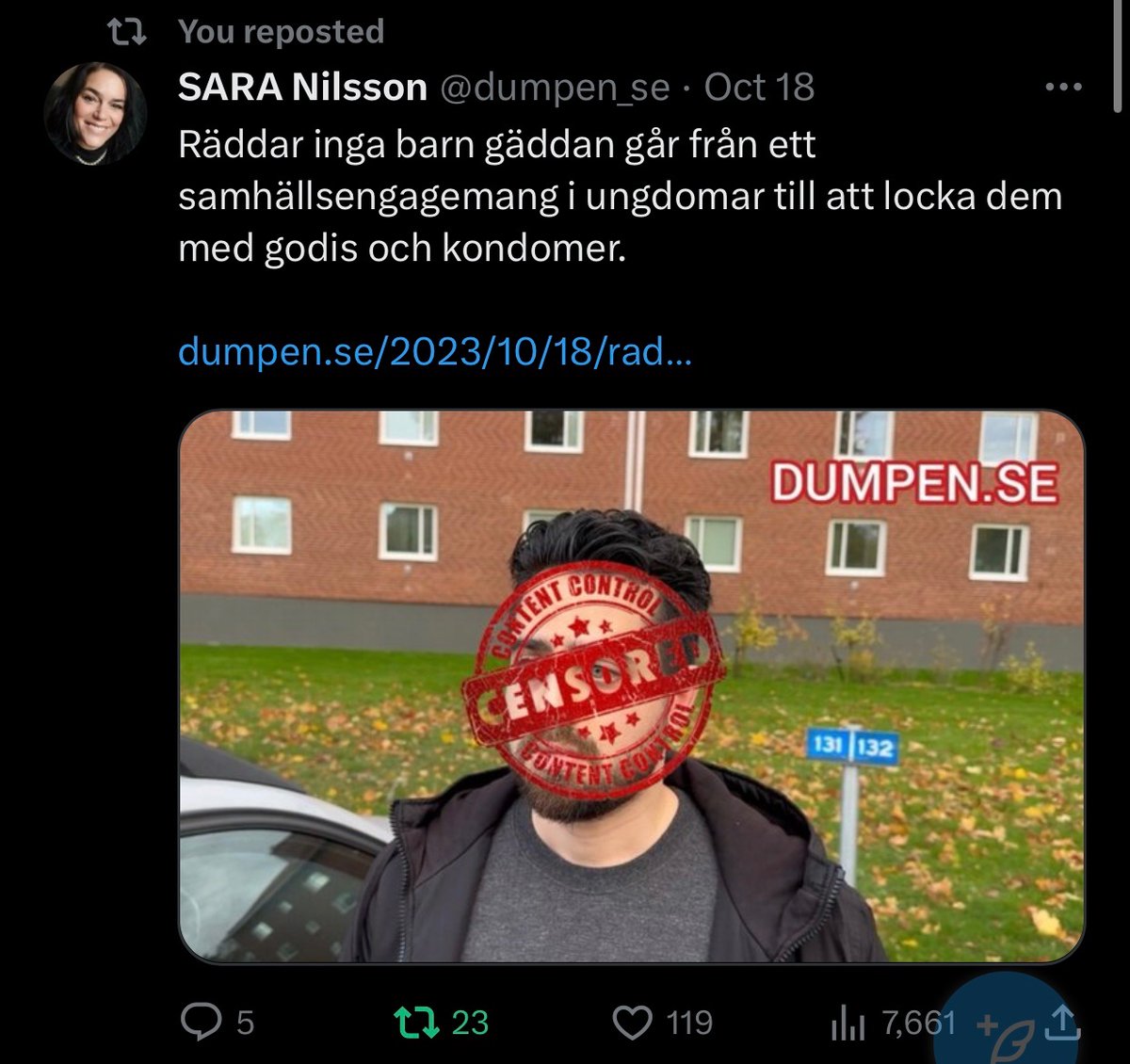 Inte Rasist, Men tweet media