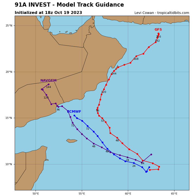 LimWeather's tweet photo. #Invest91A has a #TCFA in the S #ArabianSea,model ensembles like from the #GFS, #ECMWF forecast a track WNW towards the S #ArabianPeninsula incl #Yemen, #Oman; with life threatening #Flooding/#Mudslides very likely
#Tropicswx #Wxtwitter #ARB02 #91A #Tej #Cyclone #CycloneTej #JTWC https://t.co/HyksWIqH8y