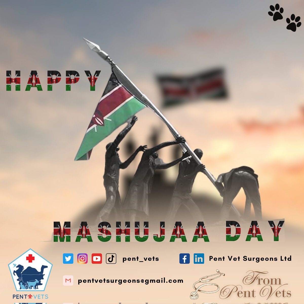 🇰🇪 Happy Mashujaa Day to all Kenyans! 🎉 Today, let's celebrate the heroes and heroines who have shaped our nation's history and continue to inspire us. Let's honor their sacrifices and contributions, and strive to make Kenya a better place for all. #MashujaaDay #pentvets