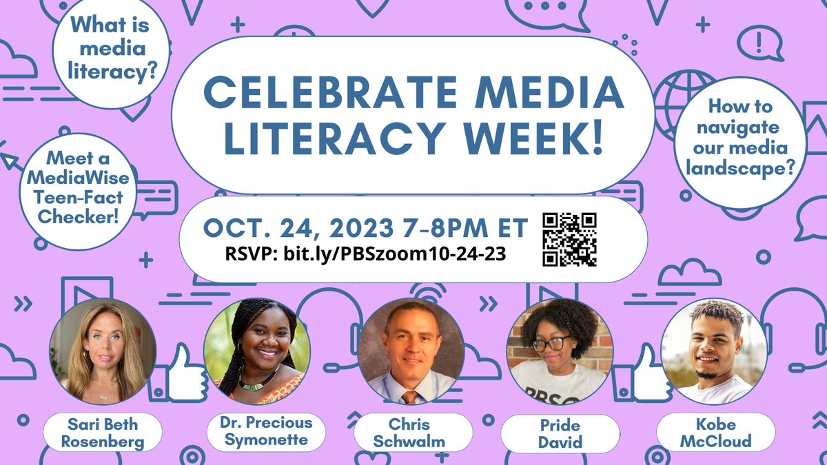 Educators, join us for #MediaLitWk! 

*What is media literacy?
*How to evaluate sources
*Using #MedialLiteracy to teach current events

w/ <a href="/MediaWise/">MediaWise</a> <a href="/ReportingLabs/">PBS News Student Reporting Labs</a> #sschat #elachat #teachertwitter

RSVP: bit.ly/PBSzoom10-24-23