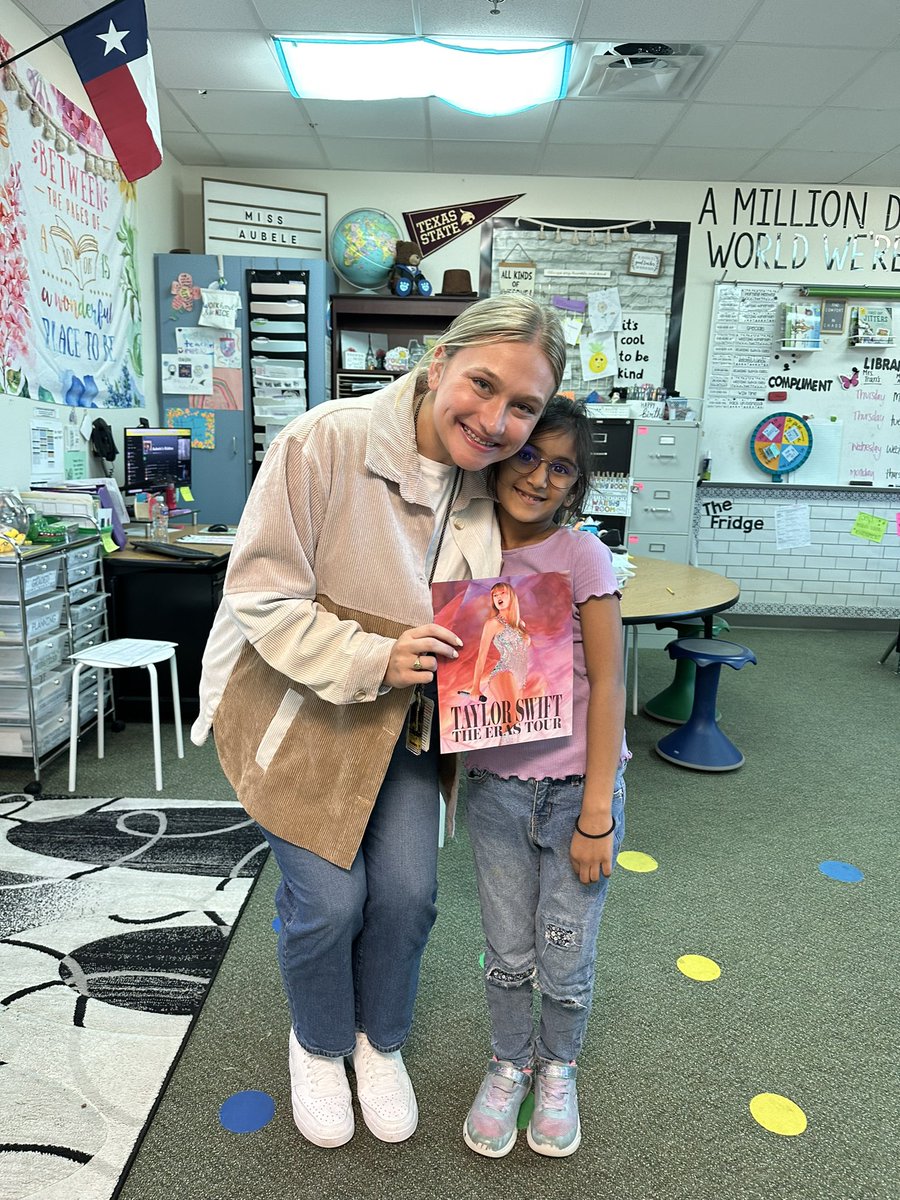 I got the sweetest gift from a kiddo today… her <a href="/taylorswift13/">Taylor Swift</a> Eras tour movie poster🥹🫶🏻🩷