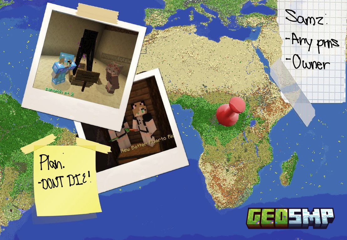 GeoSMP's tweet image. Please welcome back to the #GeoSMP our second owner and twitter guy… 👁️👁️

the one and only @samzminee!!! 🌎😱 (aka me 🫣)
