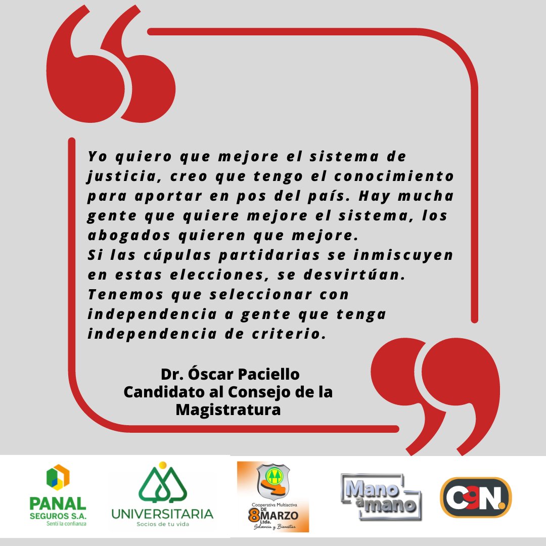 robertoperezpy's tweet image. ♦️Propuestas para el gremio: Mejoras en el sistema judicial 

▶️@OscarPaciello 

#ManoAManoConRoberto #C9N