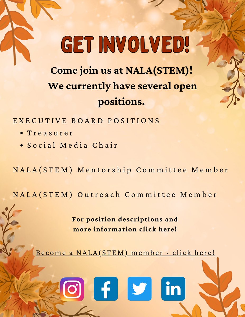Check out our October newsletter! Read it here: nalastem.com/newsletters
Highlight is the 2023 @LSMRCE Conference that we will be attending again this year!
