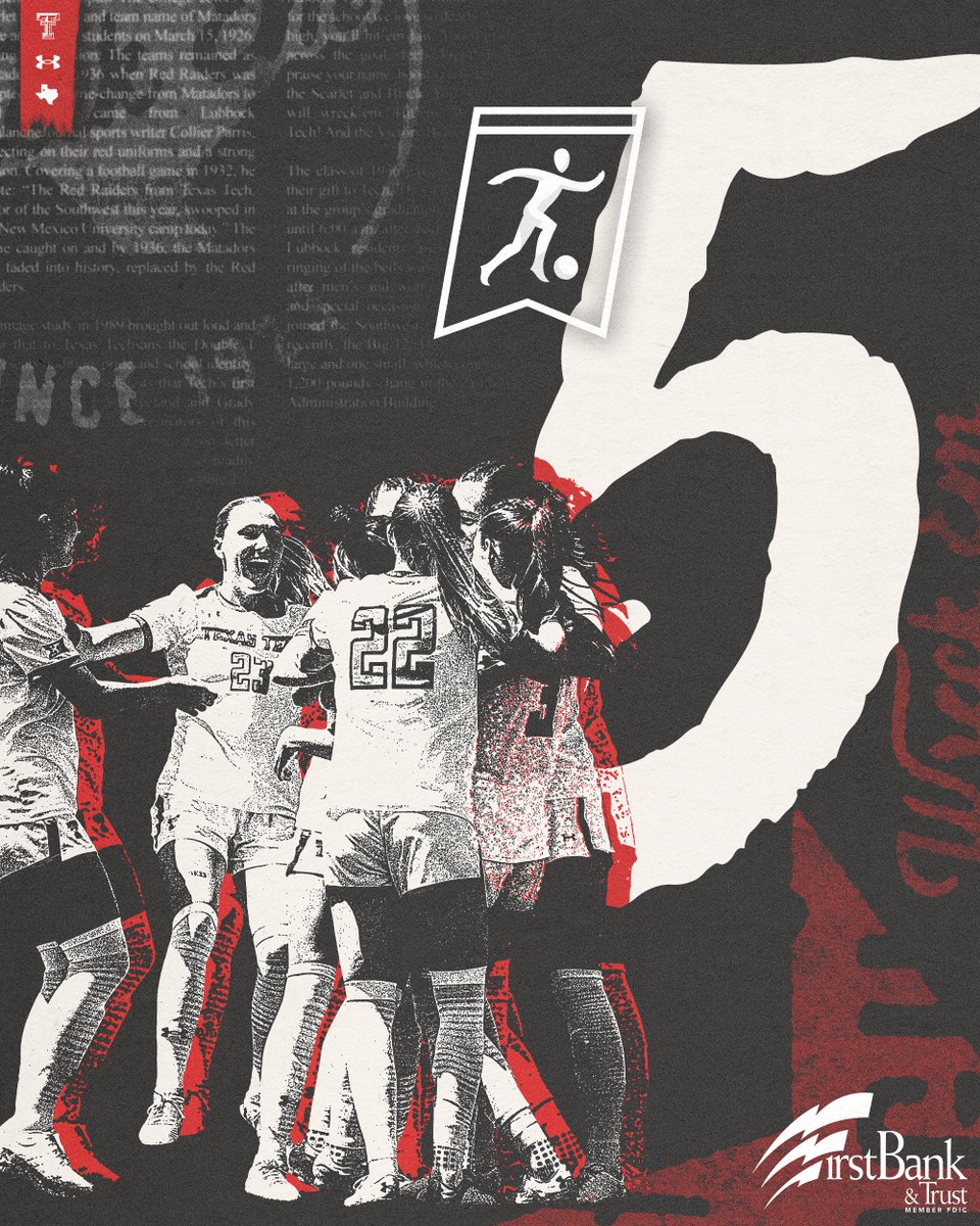 TexasTechSoccer's tweet photo. Hanging with some of the nation's best! 

We check in at No. 5 in the first @NCAASoccer rankings! 

#WreckEm | @FirstBank_Trust https://t.co/mEmewziPDS