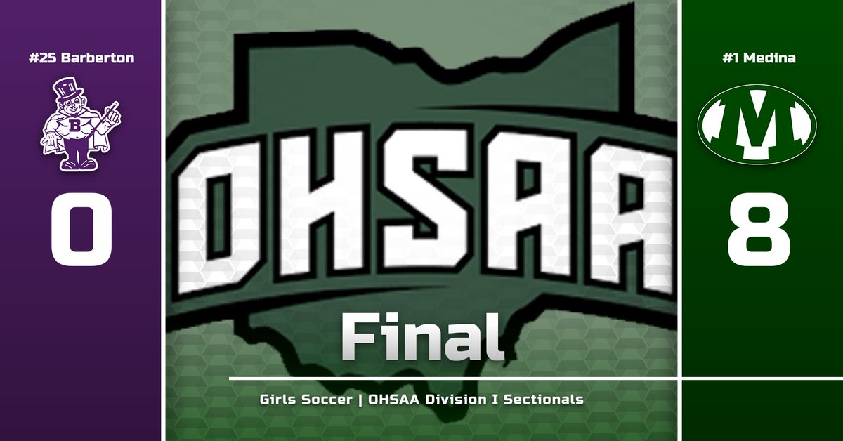 Medina advances to the District Semifinals on Monday and will play Olmsted Falls at 6pm