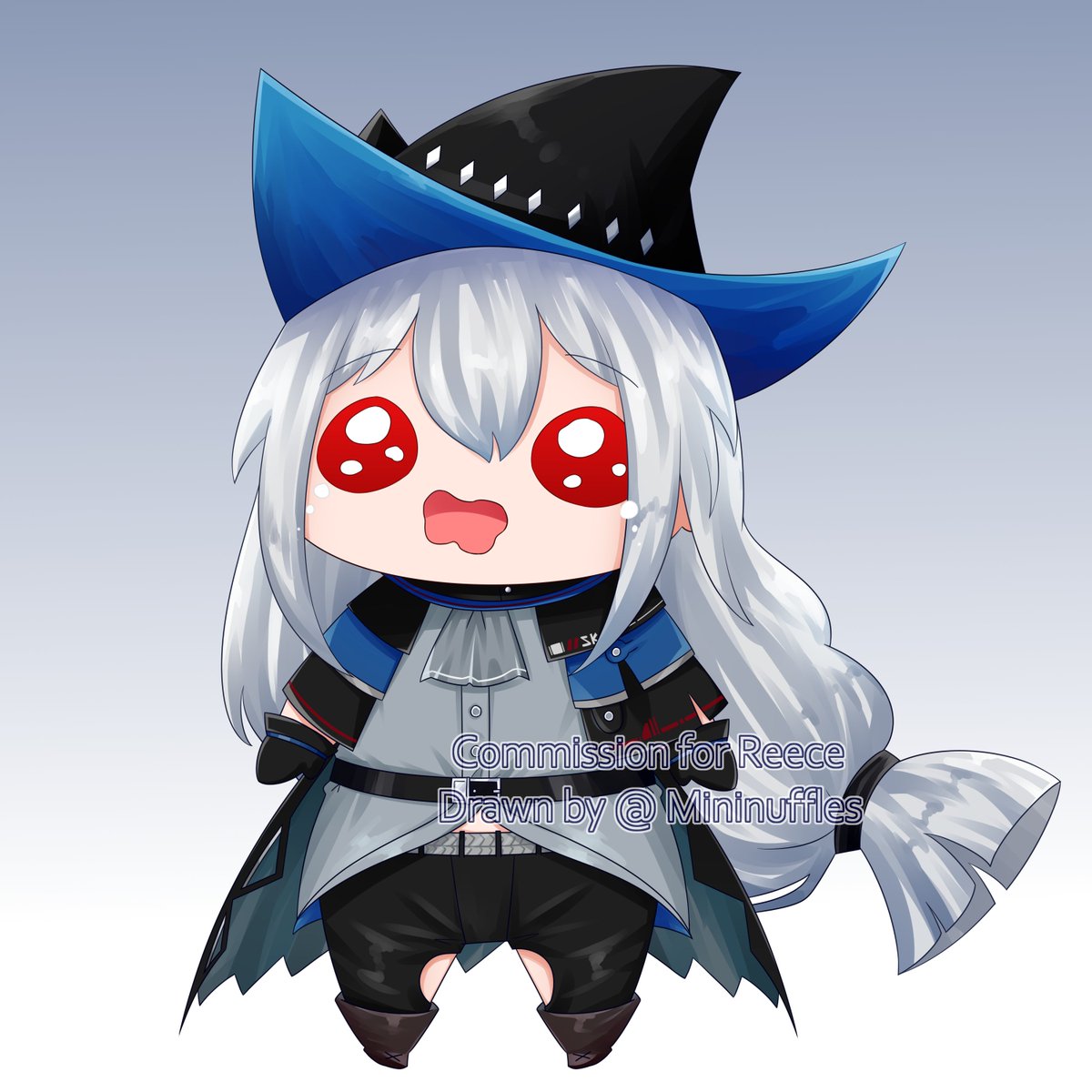 アークナイツ「Skadi chibi commission #VGenComm #arknig」|Mininuffles | Commissions Open!のイラスト