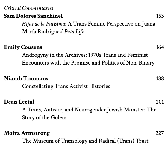 GHR (@gradhistreview) on Twitter photo Vol 12 is out now! 🎉 “Trans Histories by Trans Historians,” a special issue by <a href="/JameyJesperson/">Jamey Jesperson</a> & <a href="/ChrisAinoPihlak/">Aino Pihlak</a> featuring the work of nine emerging trans historians & the stunningly joyful cover art of <a href="/bonmotmilo/">Bonmotmilo.bsky.social</a> 🏳️⚧️
Pls share & read open-access here: tinyurl.com/ghrvol12 Vol 12 is out now! 🎉 “Trans Histories by Trans Historians,” a special issue by <a href="/JameyJesperson/">Jamey Jesperson</a> & <a href="/ChrisAinoPihlak/">Aino Pihlak</a> featuring the work of nine emerging trans historians & the stunningly joyful cover art of <a href="/bonmotmilo/">Bonmotmilo.bsky.social</a> 🏳️⚧️
Pls share & read open-access here: tinyurl.com/ghrvol12