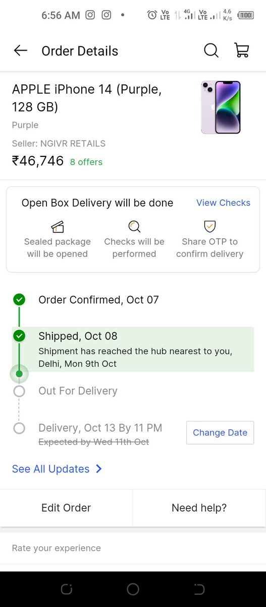ctboyash's tweet photo. @_Kalyan_K @Flipkart @GyanTherapy  @tech @FlipkartSellers @flipkartsupport  this is the real truth of scammer website flipkart av tak deliver hi ho rha hai https://t.co/dbxy6KEesf