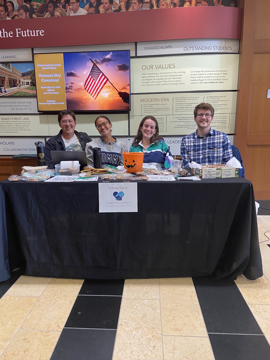 ForsythBail's tweet photo. A big thank you to the Society for Criminal Justice Reform at Wake Law for hosting a bake sale fundraiser for our fund! #prohumanitate https://t.co/XFZ0T4rZDc