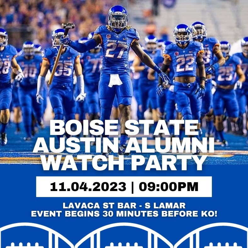Join fellow @BoiseState alumni and friends for a watch party with the #BoiseState Austin Alumni Club when @BroncoSportsFB plays Fresno State on Nov. 4. 

boisestate.edu/alumni/event/b….

#BoiseState #BroncosEverywhere #WhatsNext #Football #WatchParty @BoiseStateBroncos @BoiseStateBAA
