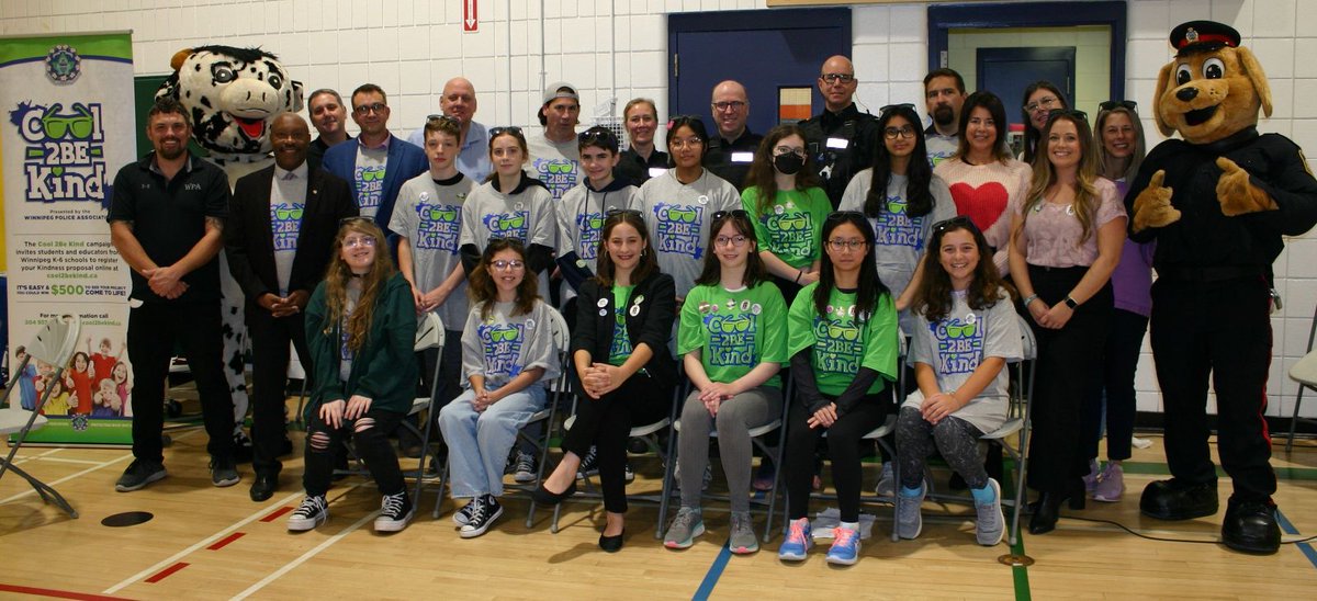 WpgWpa's tweet photo. Kindness was all around today at the Cool 2Be Kind campaign kickoff at Ecole Van Walleghem School. Thank you to Markus Chambers, Deputy Mayor &amp; Cool 2Be Kind co-Chair, Brody Jackson, Celebrity Chair, Ecole Van Walleghem Principal Tori Patzer, https://t.co/8fbsV4mg3s